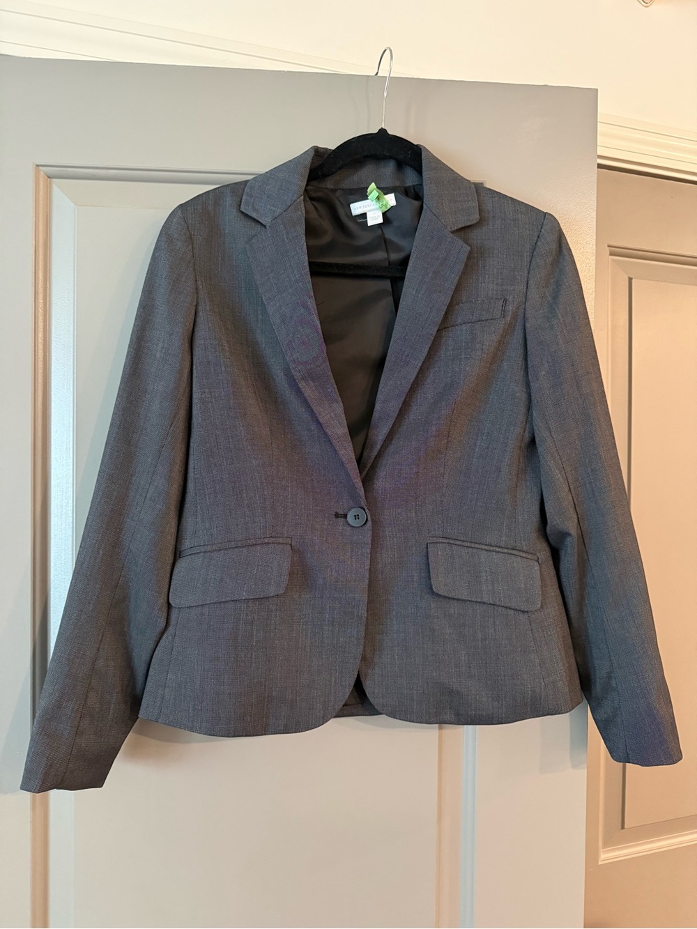 New York & Company Women's Charcoal Single-Button Blazer